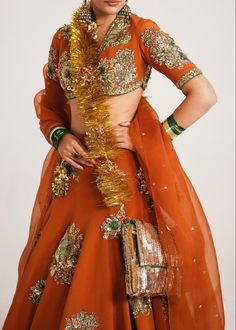 Hussain Rehar, Lehenga Fabric, Bridal Lehenga Collection, Overall Outfit, Indian Photoshoot, Traditional Indian Outfits, Green Shades, Lehenga Collection, Potli Bags