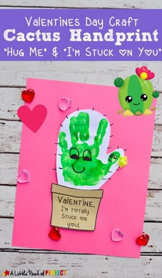 valentine's day craft for kids with handprints and hearts on the side