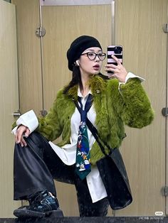 Outfit Ideas Green, 가을 패션, Colourful Outfits, Aesthetic Clothes