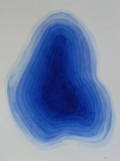 an abstract painting with blue and white colors