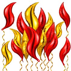 PRICES MAY VARY. Rich Quantity: you will receive 24 pieces of fire balloons in 2 colors, red and gold, and 3 different sizes: 18 inches, 24 inches, 36 inches, sufficient quantity and various sizes can meet your different party decorative needs Fun Flame Appearance: these aluminum foil balloons are designed in the shape of flame, red and gold colors make them look real and vivid, which are really lifelike decorations for fire themed birthday parties, fire truck themed decorations, setting off a l Firefighter Birthday Party Decorations, Birthday Party Decorations Red, Truck Pinata, Mermaid Tail Balloon, Gold Mermaid Tail, Firefighter Birthday Party, Fire Balloon, Truck Theme Birthday, Fire Truck Birthday