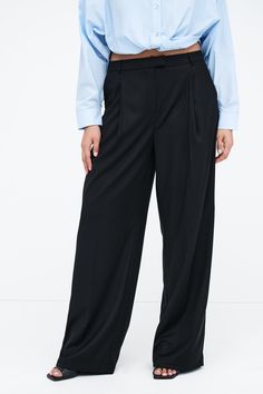 Classic and versatile, meet our Warren Pants, designed for making the everyday easy. Crafted from European polyviscose, these mid-rise, wide-legged trousers feel as smooth as they look. Warren is tailored with a concealed zip closure for the perfect fit and with vertical pleats for an elongating effect. Oh, and there are pockets![SPLIT] Shannon, in black, is 5'8 (173 cm) tall, wearing size M. Astrid, in raspberry, is 5'9" (175 cm) tall, wearing size XS. Rocio, in off white, is 5'9.5" (175 cm) ta Everyday Chic, The A Team, Straight Leg Trousers, Wide Pants, Pants Outfit, French Terry, Wide Leg Pants, Winter Outfits, Mid Rise