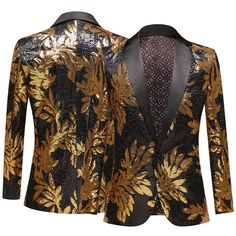 Luxury Long Sleeve Suits For Party, Gold Single Breasted Blazer For Evening, Luxury Long Sleeve Party Suits, Gold Single-breasted Blazer For Evening, Luxury Party Suits, Fitted Suit For Fall Costume Party, Fitted Suit For Costume Party In Fall, Gold Single Breasted Blazer For Wedding, Tailored Elegant Blazer For Party Season