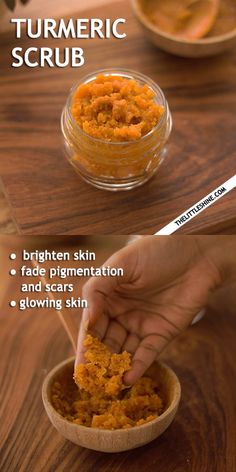 Salt Scalp Scrub, Turmeric Scrub, Diy Body Scrub Recipes, Diy Face Scrub, Exfoliate Scalp, Clean Scalp, Body Scrub Recipe, Turmeric Face Mask