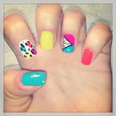 1990 Nail Designs, 80s Nail Colors, 1980 Nails Design, 80s Themed Nails, 1990s Nails, 1980s Nail Trends, 80s Themed Nail Art, 80s Neon Nails, Retro 80s Nail Designs