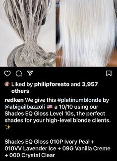 Redken Platinum Blonde Formula, Platinum Blonde Toner, Hair Toner Formulas, Hair Coloring At Home, Blonde Toners, Redken Blonde, Toner Formulas, Shades Eq Formulas, Redken Formulas