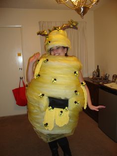 a woman in a costume made to look like a banana