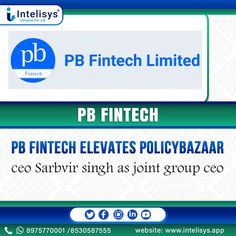 the website for pb fintech, which is located in an area with many different types