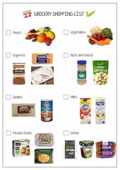 grocery shopping list with all the items in it