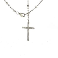 Silver Rosary With Cubic Zirconia Cross / Sterling Silver 925 - Etsy Australia