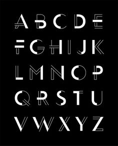 the alphabet is made up of letters and numbers, all in white on a black background