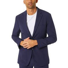 Update Your Upscale Style With The Athletic Modern Fit And Unrestrictive Stretch Fabric Of This Suit Jacket From Michael Kors. Modern Fit Features An Athletic Fit Through The Shoulders, Chest And Waist With Higher Armholes And Trimmer Sleeves. Notched Lapel. Two-Button Closure; Four-Button Cuffs. Two Front Patch Pockets, Left Chest Welt Pocket; Interior Zipper Pocket. Side Vents; Stretch Performance Condition: New With Tags Size: 46 Regular Color: Blue Material Composition: 90% Polyester, 10% El Michael Kors Mens, Men’s Suits, Athletic Men, Blue Suit, Athletic Fits, Sport Coat, Blue Fabric, Modern Fit, Welt Pocket