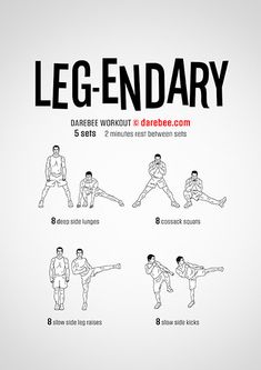 a poster with instructions on how to do a leg - endary workout for men