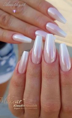 2022nails Ombre White And Pink Nails, 23 Nails, Classy Manicure, Ballerina Nails Designs, Ombre Acrylic Nails, Nice Hair, Classy Acrylic Nails, White Ombre, Ballerina Nails