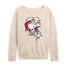 She will love showing off her holiday style in this Women's Peanuts Snoopy Joyful Moment Slouchy Graphic Sweatshirt. FEATURES Long sleeves ScoopneckFABRIC & CARE Cotton/Polyester Machine wash Imported Size: Small. Color: Beige. Gender: female. Age Group: adult. Peanuts Christmas Tree, Peanuts Christmas, Cozy Pullover, Snoopy And Woodstock, Holiday Style, Peanuts Snoopy, How To Show Love, A Present, Pattern Graphic