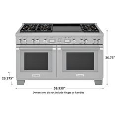 an image of a stove with two ovens and one burner on the side