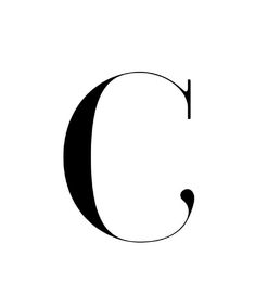 the letter c is shown in black and white