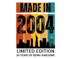 the logo for made in 1994, with an image of new york and the statue of liberty