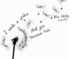 a dandelion with words written on it