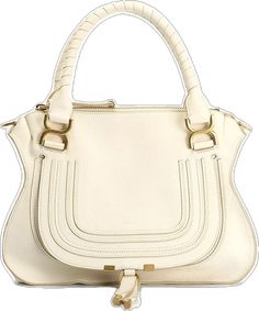 White Leather Satchel With Gold-tone Hardware, White Handheld Bag With Gold-tone Hardware, White Handheld Shoulder Bag With Gold-tone Hardware, White Office Bag With Gold-tone Hardware, Cream Satchel With Gold-tone Hardware For Errands, Elegant White Satchel For Errands, Chloe Bags, Chloe Marcie, Chloe Bag