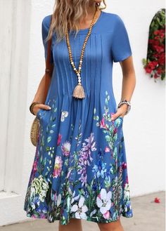 Color:Denim Blue;Size:S;Size:M;Size:L;Size:XL;Size:2XL;Size:3XL;Package Contents:1 X Dress;Occasion:Other;Style:Casual; Elegant Dresses Plus Size, Beach Bridesmaid Dresses, Fashion Dresses Online, Plaid Outfits, Red Maxi, Dress Occasion, Round Neck Dresses, Floral Print Shorts, Printed Denim