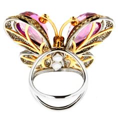 Formal Diamond Butterfly Ring With Gemstone, Diamond Butterfly Ring With Gemstone For Formal Occasions, Luxury Butterfly Rings For Gifts, Luxury Butterfly Rings For Gift, Luxury Butterfly Ring For Gift, Luxury Butterfly-shaped Ring For Gift, Luxury Butterfly Ring With Gemstone For Wedding, Formal Butterfly Gemstone Ring In Fine Jewelry Style, Elegant Butterfly Shape Gemstone Rings