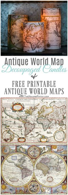 an antique world map is shown with the text, free printable antique world maps