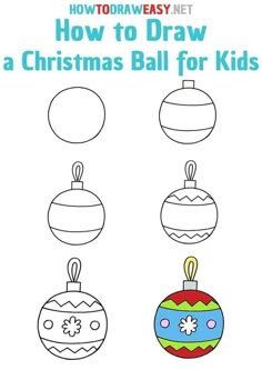 how to draw christmas balls for kids