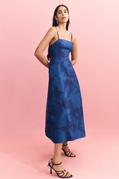 Belonging Flared Midi Dress Aje Dress, Blue Linen Dress, Easy Dress, Belted Midi Dress, Ruched Midi Dress, Denim Accessories, Knit Midi, Knit Midi Dress, Black Cocktail Dress