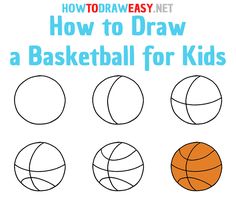 How To Draw A Basketball, Basketball Easy Drawing, Basketball Doodles Easy, Ball Drawing For Kids, Simple Basketball Drawing, Doodle Art Basketball, Calendar Doodles, Basketball Drawings, Art Books For Kids