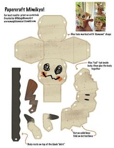 papercraft minkyu with instructions to make it in the shape of an animal