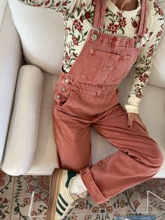 We The Free Pretty Little Thermal curated on LTK Patterned Overalls Outfit, Overall Teacher Outfit, Neutral Tops Outfit, Outfits With Fun Pants, Boho Inspo Outfit, Funny Teacher Outfits, Boho Outfits Teacher, Cute Fun Outfits, Winter Recruitment Outfits