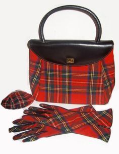 Plaid Handbag, Red Tartan, Change Purse, Vintage Plaid, Moda Vintage, Red Wool