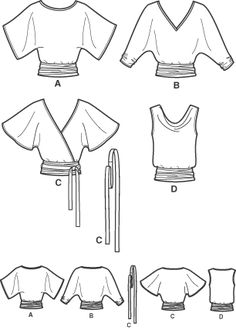 the instructions to make an origami top with short sleeves and tie at the waist