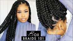 Large Traditional Box Braids, Medium To Large Box Braids, Prestretched Braiding Hair Styles, Jumbo Knotless Box Braids Styles, Xl Box Braids, Easy Box Braids For Beginners, Jumbo Crochet Box Braids, Large Box Braids Styles, Rubber Band Braids