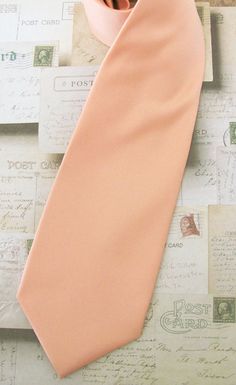 Peach / Apricot Tie With *FREE* Pocket Square Mens Tie Light Peach Mens Necktie Pocket Square Set Peach Ties Groomsmen, Classic Rectangular Ties For Business, Classic Orange Ties For Business, Classic Orange Tie For Business, Fall Wedding Suits, Wedding Guest Men, Peach Clothes, Midsummer Nights Dream Wedding, Peach Tie