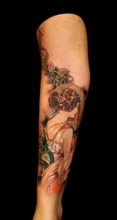 Mucha Tattoo, Fantastic Tattoo, Jeff Gogue, Deco Tattoo, Toronto Tattoo, Tattoo Toronto, Art Deco Tattoo, Art Nouveau Tattoo, Nouveau Tattoo