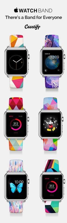 the apple watch band is all different colors