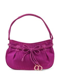 Christian Dior Pre-Owned 2007 Trotter bow-detail Handbag - Farfetch Purple Purses And Handbags, Vintage Dior Bag, Orchid Purple, Couture Handbags, Monogram Pattern, Demi Fine Jewelry, Purple Leather