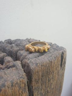 gold faceted  ring. Rustic raw design. stucking statement ring. Holiday gift. matt finish. Designer Matte Gold Brass Rings For Gift, Matte Gold Brass Rings As Gifts, Unique Faceted Gold Rings, Raw Design, Plain Rings, Faceted Ring, Casual Jewelry, Etsy Art, Delicate Rings