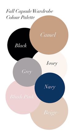 four different shades of black, grey, pink, and beige with the text full capsule wardrobe