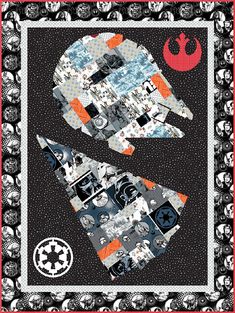 Star Wars Quilt Pattern A Galaxy Far Far away Star Wars Sewing, Star Wars Quilt, Star Wars Fabric, Disney Quilt, Star Wars Crafts, Fusible Applique, Star Wars Decor, Applique Quilt Patterns, Star Destroyer