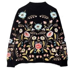 Round Collar Flowers Embroidery Long Sleeve Sweater
one size (unit:cm)
Length:53  Bust:120  Sleeve: 52  Shoulder:61  

Note: 1 inch = 2.54 cm, 1 cm = 0.39 inch Bohemian Sweater, Estilo Hippy, Pullover Mode, Embroidery Sweater, Flowers Embroidery, Embroidery Top, Bottoming Shirt, Embroidered Sweater, Pullover Sweater Women