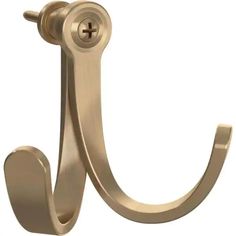 a close up of a metal hook on a white background