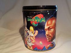 a tin can with an image of the movie masters of mars on it's lid