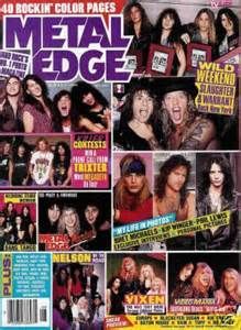 the cover of metal edge magazine, with many pictures of women in different colors and sizes