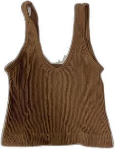 Urban Outfitters Seamless V-neck Top, Fitted Brown V-neck Tank Top, Fitted Brown V-neck Crop Top, Casual Brown Cami Crop Top, Stretch V-neck Brown Tank Top, Brown Seamless Sleeveless Top, Seamless Sleeveless Brown Top, Brown Sleeveless Seamless Top, Brown Ribbed Sleeveless Top