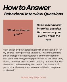 an interview question with the words, how to answer and what is in it?