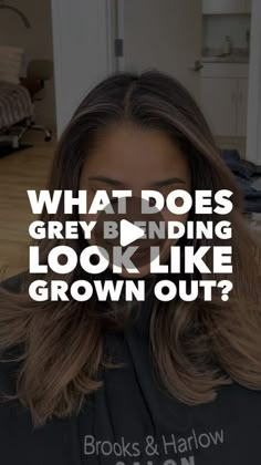 Hair Color Light In Front Dark In Back, Brown Hair Blending Grey, How To Transition From Dark Hair To Grey, Demarcation Line Hair Gray, Grey With Dark Lowlights, Letting Grey Hair Grow Out Highlights, Dark Brown Hair Turning Grey, How To Blend Grays In Dark Hair, Grey Hair Transition Highlights