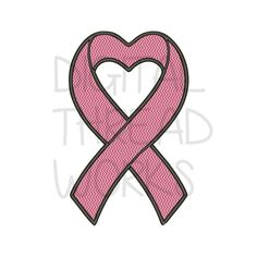 a pink ribbon shaped like a heart